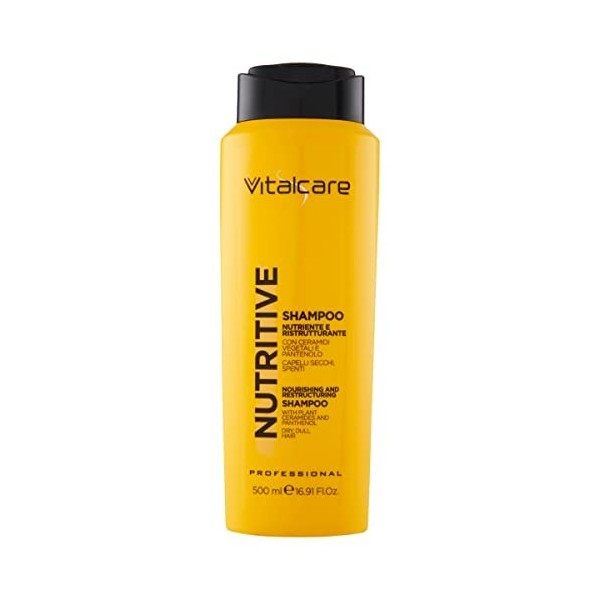 Vitalcare | Nutritive - Shampooing Nourrissant et Restructurant, Shampooing pour Cheveux Secs et Éteints, avec Céramides végé