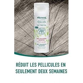 alkmene shampoing antipelliculaire à lhuile darbre à thé - réduit les pellicules en seulement deux semaines - végétal sans 