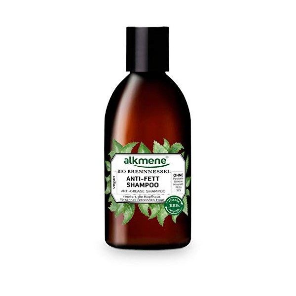alkmene Shampooing anti-gras à lortie bio - shampooings cheveux gras - shampoing végétal sans silicones, parabènes, huiles m