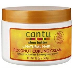 Cantu crème de curling à la noix de coco 12oz avec shampoing et revitalisant sans sulfate 12oz et crème activatrice de boucle