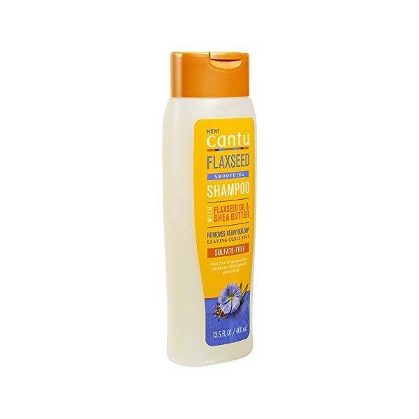 CANTU Flaxed Shampooing lissant à lhuile de lin et au beurre de karité 13,5 oz 399,2 ml lot de 1 