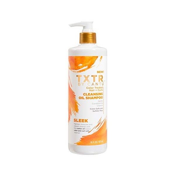 Cantu txtr sleek cleansing oil champú 473 ml cabellos teñidos+rizados 