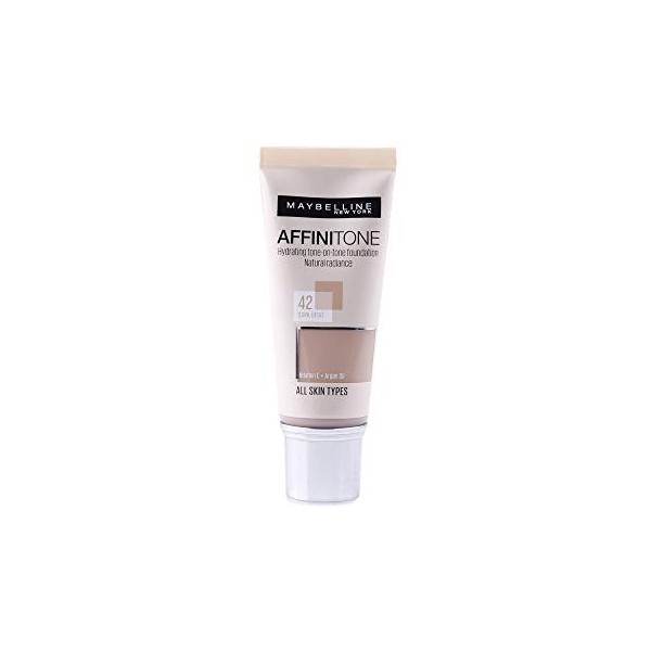 MAYBELLINE AFFINITONE PERFECTING AND PROTECTING FOUNDATION FOND DE TEINT , DARK BEIGE 42