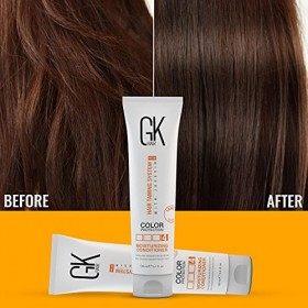 GK HAIR Global Keratin Moisturizing Conditioner pour cheveux colorés, secs et abîmés, protège de la déshydratation - Formule 