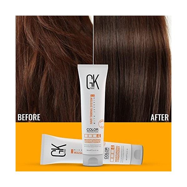 GK HAIR Global Keratin Moisturizing Conditioner pour cheveux colorés, secs et abîmés, protège de la déshydratation - Formule 