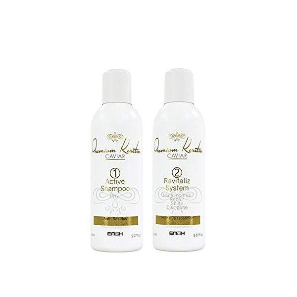 Premium Keratin - Caviar Kit soin capillaire - shampooing 150ml + revitalisant 150ml