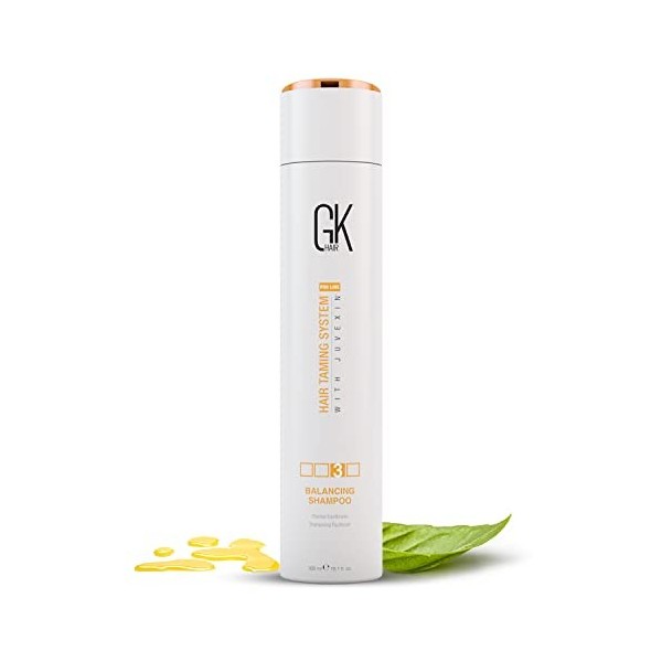 GK HAIR Global Keratin Balancing Shampoo 300ml/10.1 Fl Oz pour le nettoyage en profondeur des cheveux gras et colorés, rest