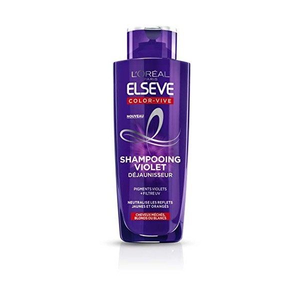 LOréal Paris Elsève Color-Vive Shampooing Violet Déjaunisseur 200 ml - Lot de 4