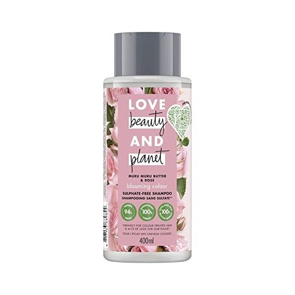 Love Beauty And Planet Shampooing Femme Vegan Oasis Réparatrice Huile de Coco Bio et Fleur dYlang Ylang Cheveux Abîmés Certi