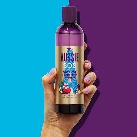 Aussie Shampoing Vegan, SOS Save My Long Hair, Nourrit, Hydrate, Fait Briller, Huiles de Noix de Macadamia, Cheveux longs et 