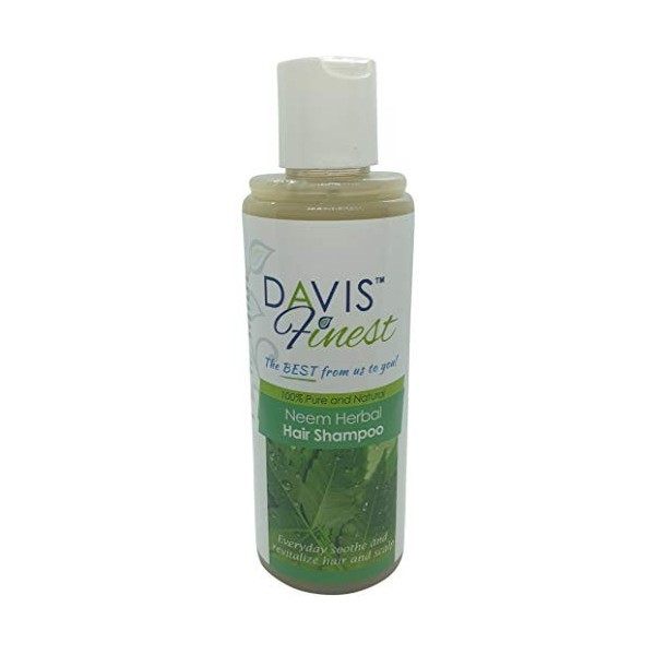 Davis Finest Neem Aloe Vera Reetha Aritha Soapnut Hair Growth Shampoo, Sans SLS Parabens Sulphate, Anti-Pellicule Vegan Hair 