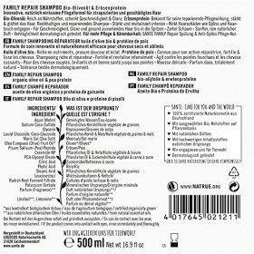 Shampoing réparateur bio aux protéines dolive et de pois 500 ml