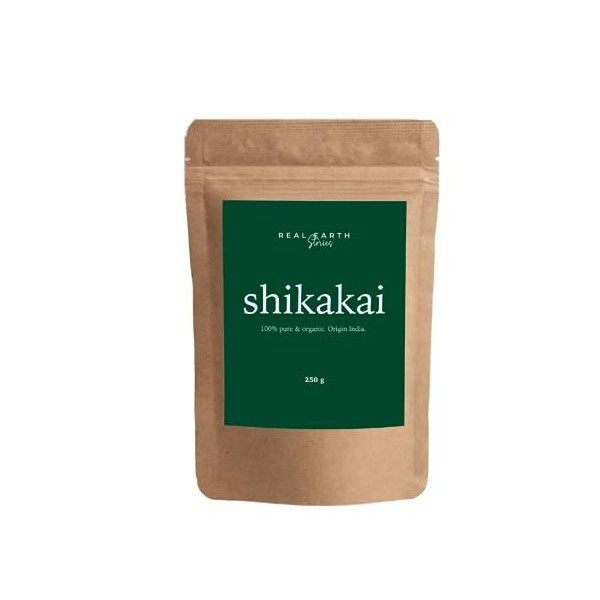 Real Earth Stories Poudre de Shikakai naturelle, pure et Bio pour des cheveux doux et brillants : shampoing naturel et hydrat