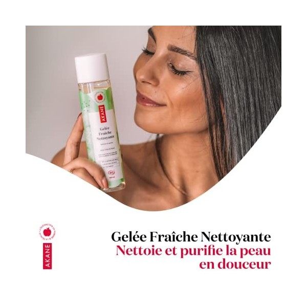 AKANE - Gelée Fraîche Nettoyante - Nettoie et Apaise les Peaux Sensible - Nouvel Emballage 2021 - Pomme & Feuille Pur Jus dA