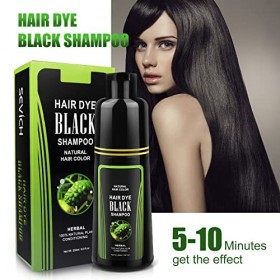 Shampooing naturel pour cheveux noirs, shampooing blanc à noir pour hommes et femmes, shampooing colorant pour cheveux blancs
