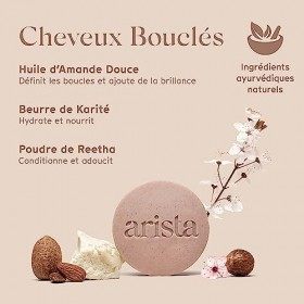 Arista Shampoing Solide Cheveux Bouclés | Huile dAmande Douce, Beurre de Karité & Poudre de Reetha | Shampoing Sans Sulfate 