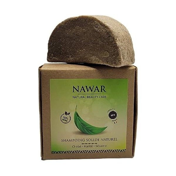 Shampoing solide 100% Naturel artisanal - chebe, Karité, Huile de Sésame NAWAR- cuir chevelu et cheveux gras - anti-casse 90 