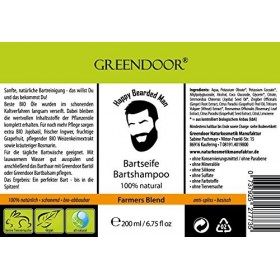 100% NATUREL - Greendoor - Shampoing savon au pamplemousse & au gingembre pour la barbe - garanti sans silicone, sulfates ou 