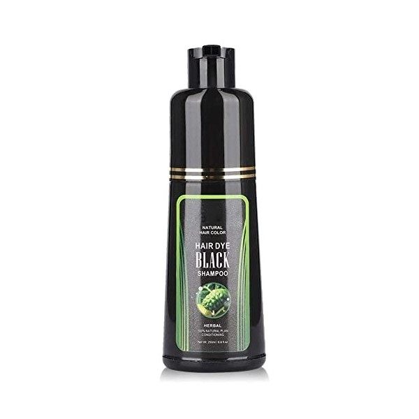 Shampooing naturel pour cheveux noirs, 250 ml de shampooing de coloration de cheveux de colorant dépilation blanc pour homme