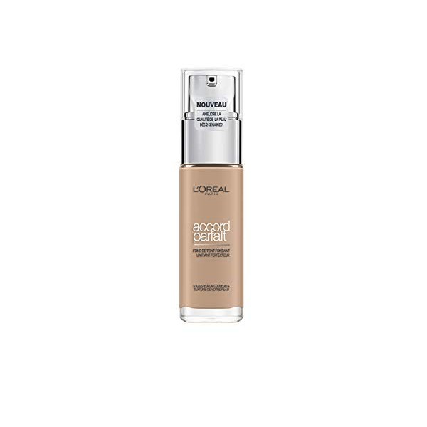 LOréal Paris - Fond de Teint Fluide Accord Parfait - Peaux Sèches à Normales - Teinte : Beige Rosé 3.R - 30 ml