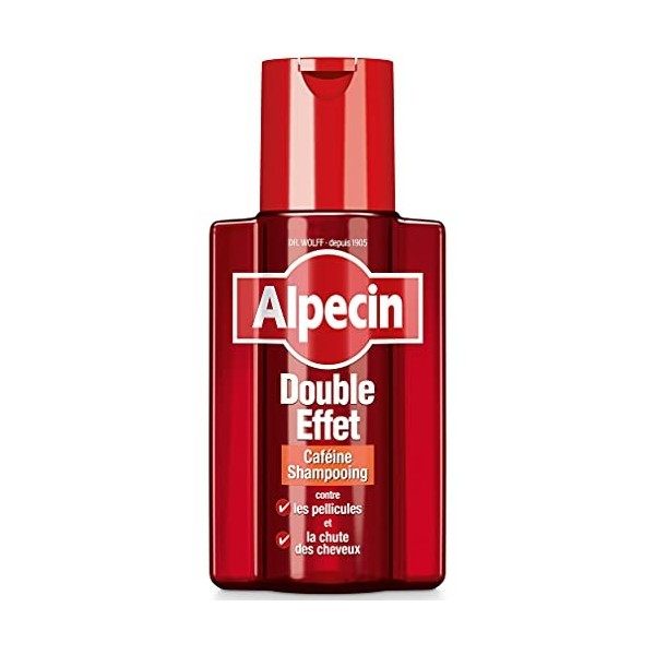 Alpecin Double Effet 1 x 200 ml Shampoing homme antipelliculaire | Shampoing anti chute de cheveux homme | Shampoing cheveux 