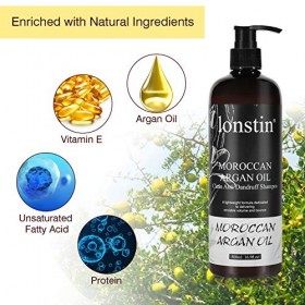 lonstin Shampooing Anti Pelliculaire 500ml, Shampooing à lhuile Dargan, Sans Sulfate Shampooing pour Cuir Chevelu qui Déman