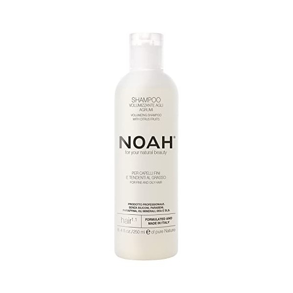 NOAH Natural Volumizing Hair 1.1 Shampooing aux agrumes pour cheveux fins et gras, 250 ml