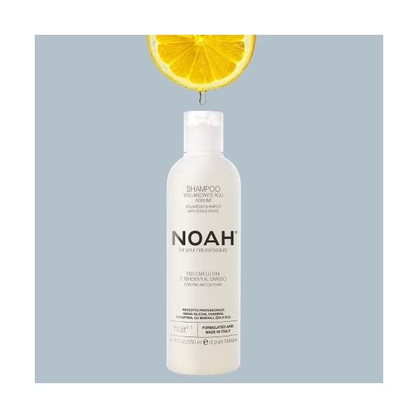 NOAH Natural Volumizing Hair 1.1 Shampooing aux agrumes pour cheveux fins et gras, 250 ml