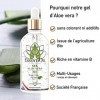 GEL DALOE VERA BIO - 100% pur et naturel - Soins pour les cheveux gras à secs - Tous types de peaux - 100mL Pipette- Marque 