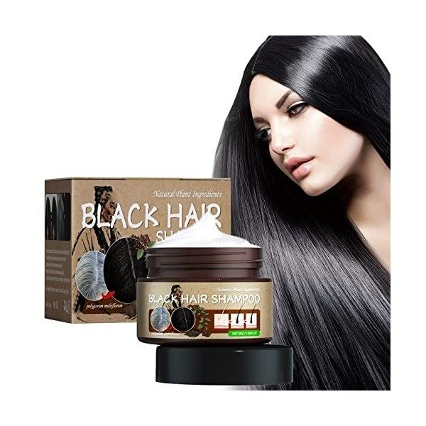 Shampoing Cheveux Noirs, Shampoing Polygonum Multiflorum Shampooing Blanc à Noir Shampoing Assombrissant Naturel, Polygonum E