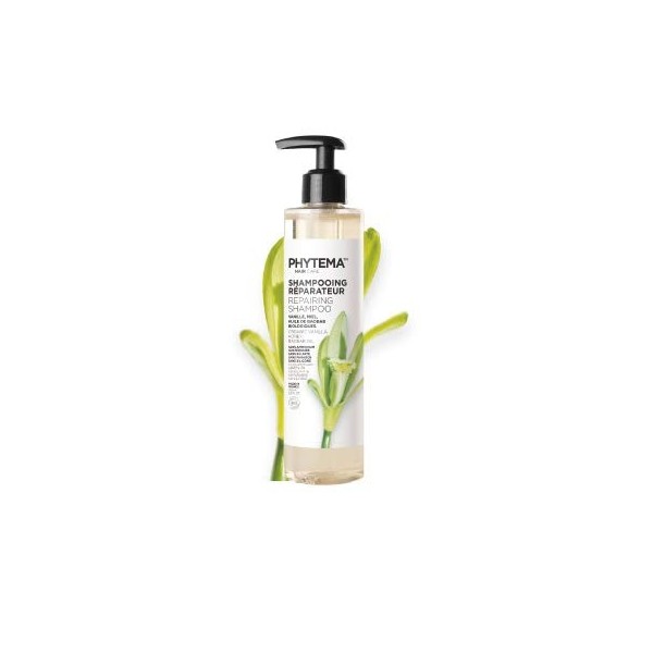 Le shampooing réparateur Phytema™ HAIRCARE associe les vertus du miel, de la vanille et de l’huile de baobab pour nourrir et 