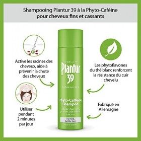 Plantur 39 Phyto Caféine Shampoing 250 ml et Lotion Tonique 200 ml | Pour les cheveux fins et cassants | Prévient et réduit l