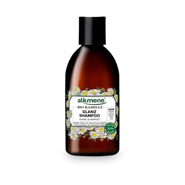 alkmene Shampooing bio à la camomille bio - shampoing pour cheveux ternes et cassants - shampoing anticasse végétal sans sili