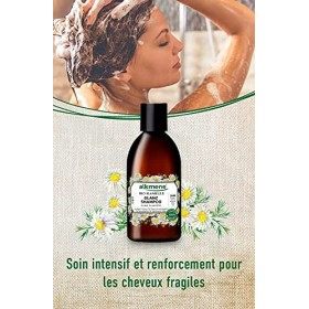 alkmene Shampooing bio à la camomille bio - shampoing pour cheveux ternes et cassants - shampoing anticasse végétal sans sili