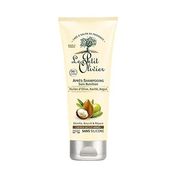 APRÈS-SHAMPOOING CRÈME OLIVE KARITÉ ARGAN CHEVEUX SECS ET ABIMÉS 200ML, LE PETIT OLIVIER, LOT DE 3