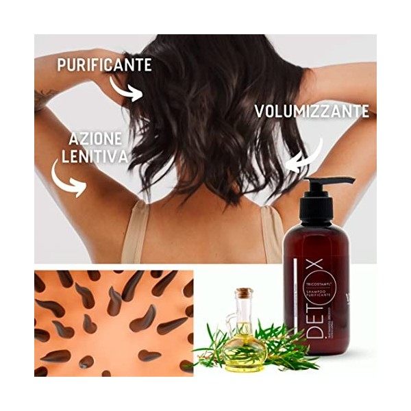 YLATÌ | Detox - Shampooing antipelliculaire purifiant et séborégulateur à laloe vera, à la kératine. Action anti-démangeaiso