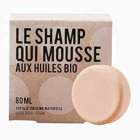 La Crème Libre - Shampoing Solide Bio Mousse - Cosmos Organic - Ultra Doux - Formule Argile Rose - 100% Naturelle et Vegan - 