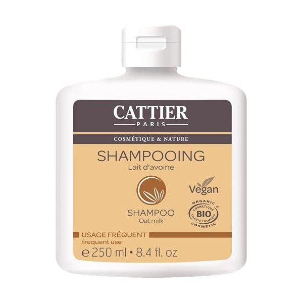Cattier Shampooing, Lait davoine, Usage quotidien, BIO, 250 ml