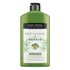 John Frieda Repair & Detox - Shampoing pour cheveux abîmés avec huile davocat et thé vert 250 ml