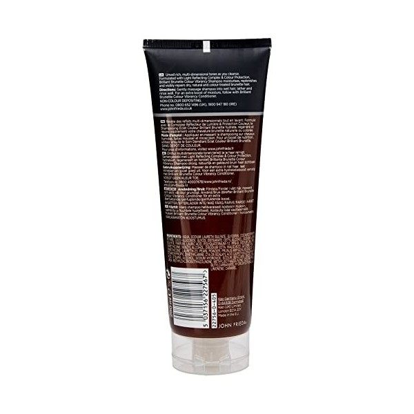 John Frieda Brilliant Brunette Shampooing Hydratant pour tous Brunes 250ml