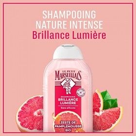 Le Petit Marseillais Shampooing Brillance Lumiere - Zeste de Pamplemousse Bio - Le flacon de 250 ml