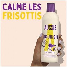 Aussie Nourish Shampoing Anti-frisottis, Soin Cheveux Doux Et Nourris, À l’Extrait De Graines De Chanvre Australiennes, Formu