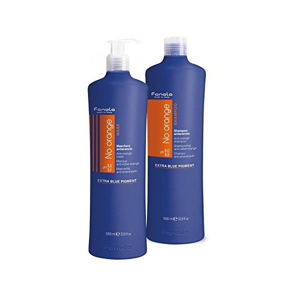 FANOLA Kit No Orange Shampooing 1000 ML Masque Orange-2000, 1000 ML Shampoo + Mask, Milliliters