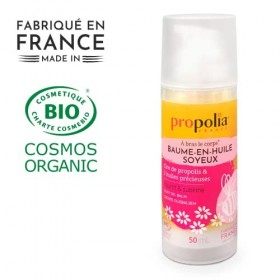 Propolia - Bio - Baume-en-huile soyeux Corps Propolis/Huiles précieuses - Nourrit et Protège - Fabriqué en France - 50 ml