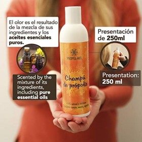 Shampoing BIO à la propolis, PH neutre - 250 ml. Shampoing naturel, sans sulfates. Régénère, hydrate, adoucit, donne du volum