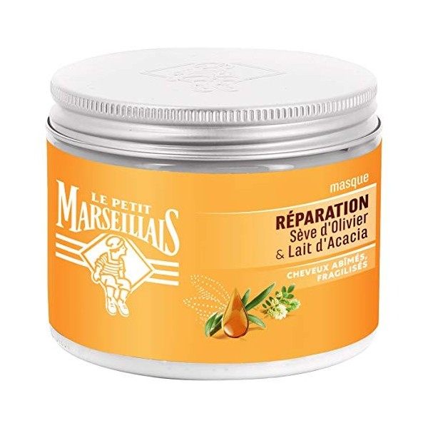 Le Petit Marseillais Masque Réparation Intense Sève Olivier et Lait Acacia 300 ml Lot de 2