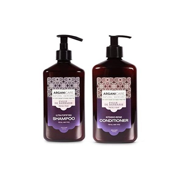 Arganicare - Duo Magnificience à lhuile de Figue de Barbarie - Shampooing 400ml + Après-shampooing 400ml
