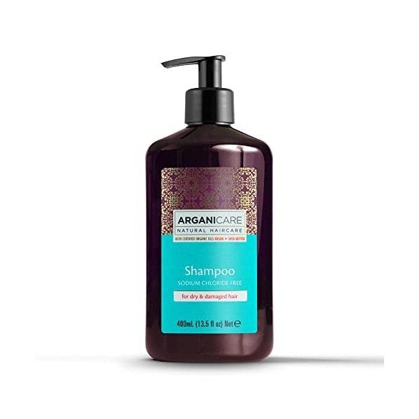 Arganicare Shampoo for Dry & Damaged Hair Enriched with Organic Argan Oil and Shea Butter 13.5 Fluid Ounce by Arganicare