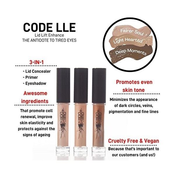 CODE Beautiful Eye Primer et Correcteur sous les yeux | Base de fard à paupières | Eye Lift - Lantidote aux yeux fatigués | 