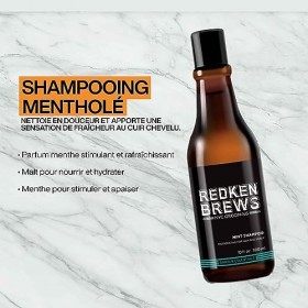 Redken, Shampoing Mentholé, Stimulant & Nettoyant, Pour Tous Types de Cheveux, Brews, 300ml